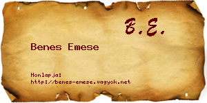 Benes Emese névjegykártya